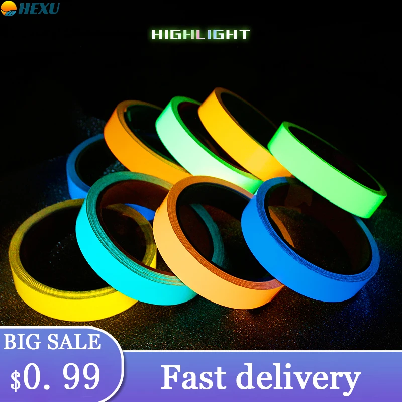 

Luminous Tape Self-adhesive Glow In The Dark DIY Green Tapes Safety Warning Decorative Stage Stickers Home Decor Party Supplies