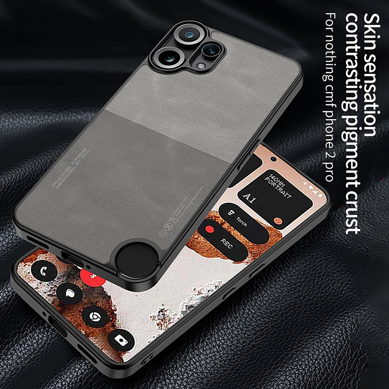 Фото Для телефона CMF Phone 2 Pro, окрашенный матовый кожаный чехол, противоударный защитный тонкий мягкий чехол для телефона Nothing, чехол для телефона CMF 2 Pro №3