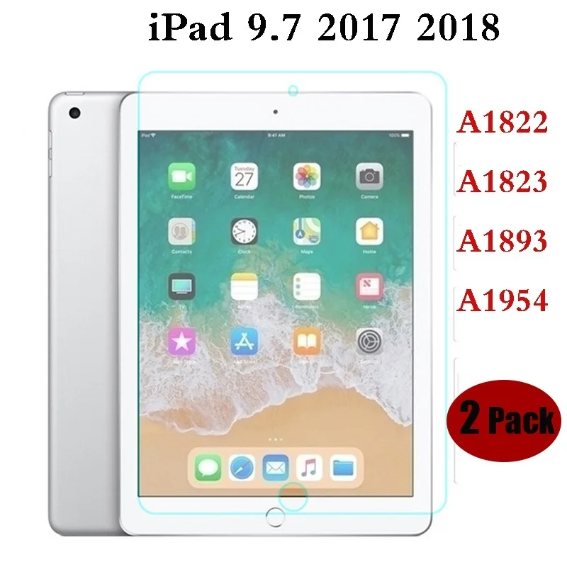 

Tempered Glass For Apple iPad 9.7 2017 2018 A1822 A1823 A1893 A1954 Full Coverage Screen Protector Glass For iPad 5th 6th Gen
