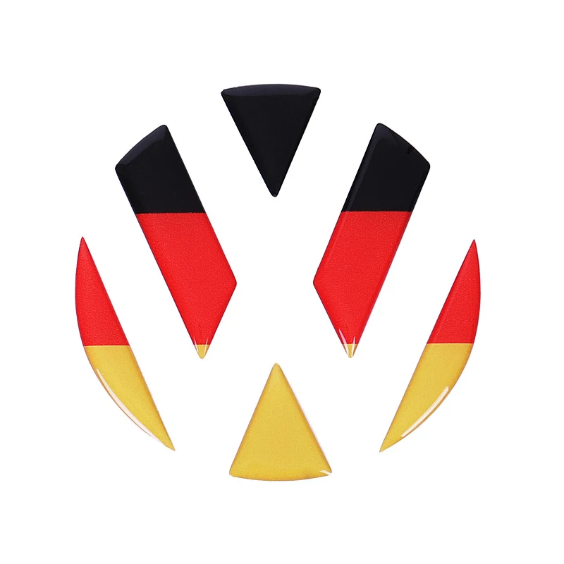 

Tri-Color Germany National Flag Car Hood Emblem Sticker Trunk Decal For VWs CC Polo T5 6R Golf 7 6 5 4 MK7 MK5 Passat B6 Touran