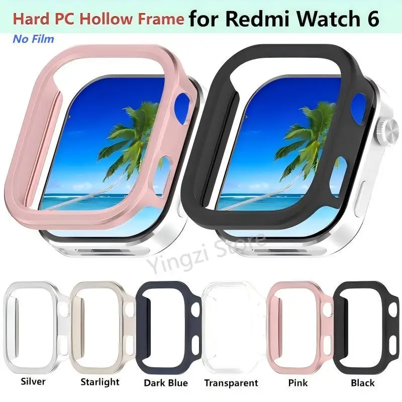 Фото Полый чехол для ПК для Redmi Watch 6, защитный браслет, пустой полубампер, защитная рамка для Redmi Watch6, аксессуары в виде корпуса №1