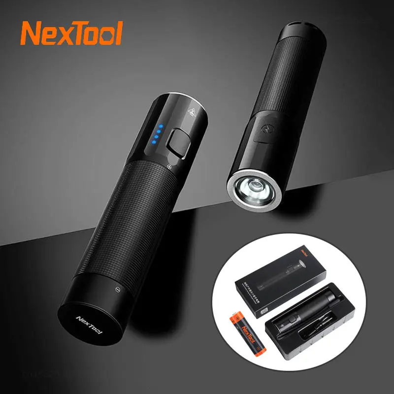 

Nextool Flashlight Outdoor Strong Light Portable Flashlight 1200lm Rechargeable Waterproof Torch Mobile Power Bank Camping Lamp
