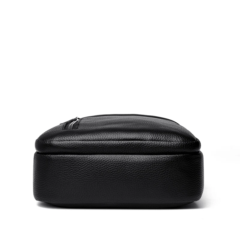 Высококачественные однотонные мужские сумки из натуральной кожи через плечо