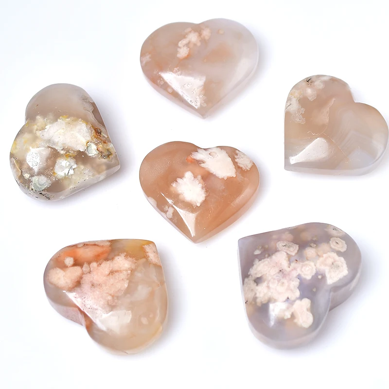 

1PC Natural Agate Heart Shape Crystal HandMade Polished Rosy Quartz Jewelry Collection Necklace Women Jewelry Reiki Healing Gift