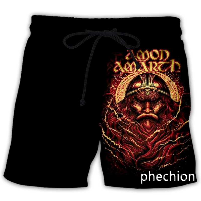 Новые мужские/женские повседневные шорты phechion Amon Amarth с 3D принтом, модная уличная одежда, мужские свободные спортивные шорты A237
