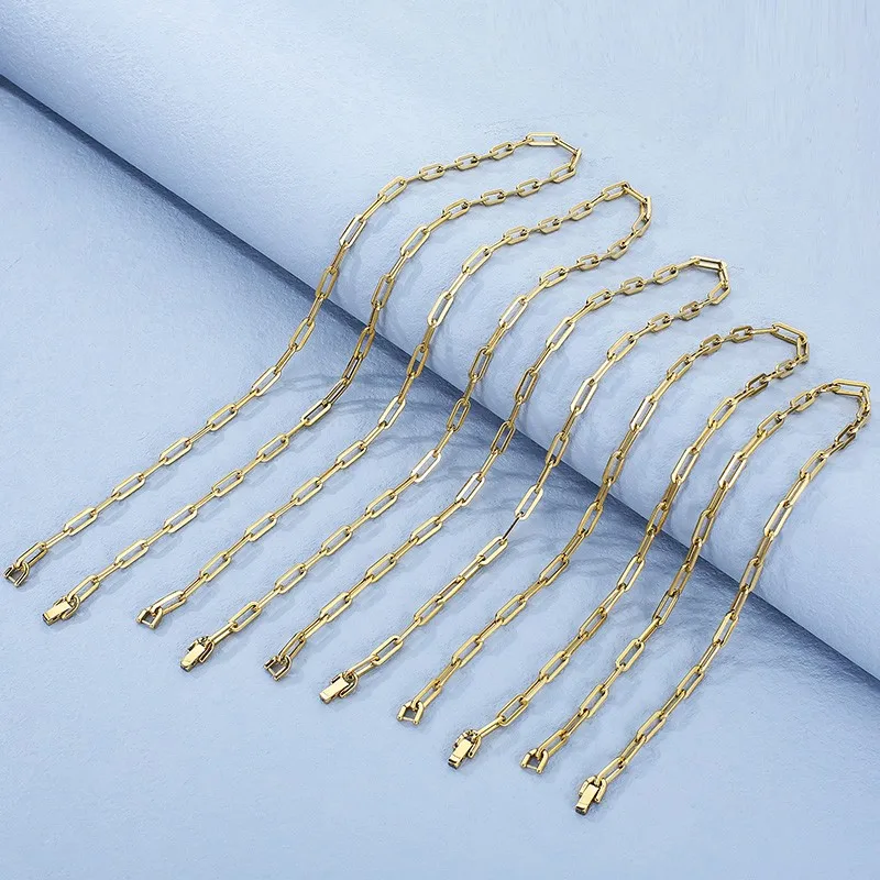 Очаровательное колье Fongten в стиле хип-хоп цепочка из нержавеющей стали золотого