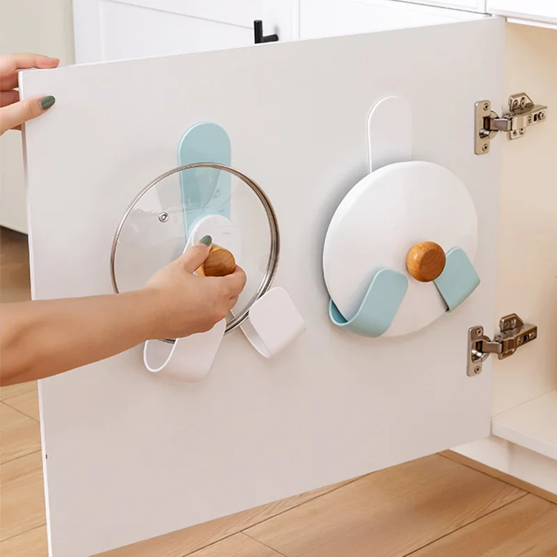 

Pot Cover Rack Multi-functional Punch-free Hook Wall-mounted Chopping Board Household Kitchen Organizer Racks Spacing Adjusted