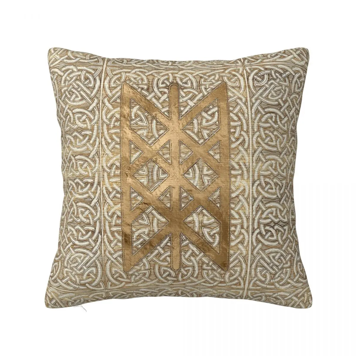 Web Of Wyrd The Matrix Of Fate Vintage Gold vikings runes Throw Pillowcase Cover for Home Cushion Cover Decorations Printing