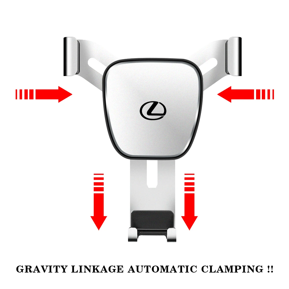 

Metal Strong Grip Arc Phone Holder With Car Logo Safety Accessories For LEXUS NX300 RX350 LX570 IS250 Sport ES LS GC GX ETC