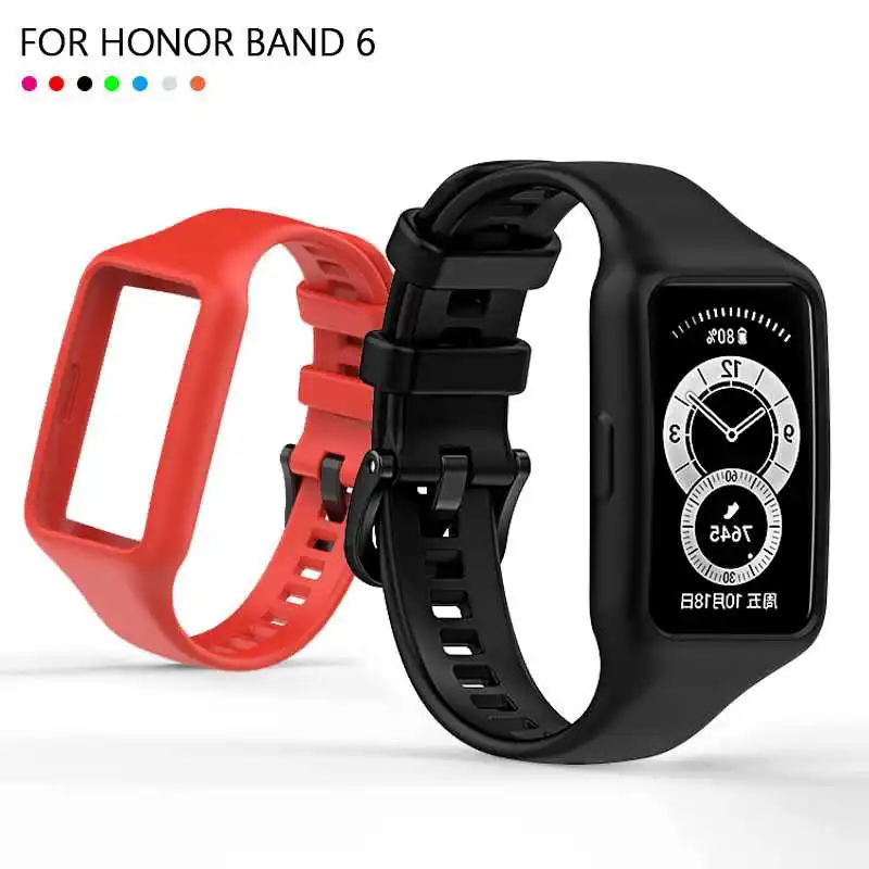 

Mokoemi Silicone Strap For Honor Band 6 5 4 Pro Running 3e Band Watch Bracelet WatchBand Wristband