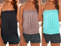 womens summer new sexy solid color tube top vest one shoulder sleeveless top