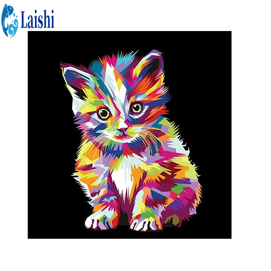 Алмазная 3D картина с котом-диколором искусство вышивки крестиком алмазная
