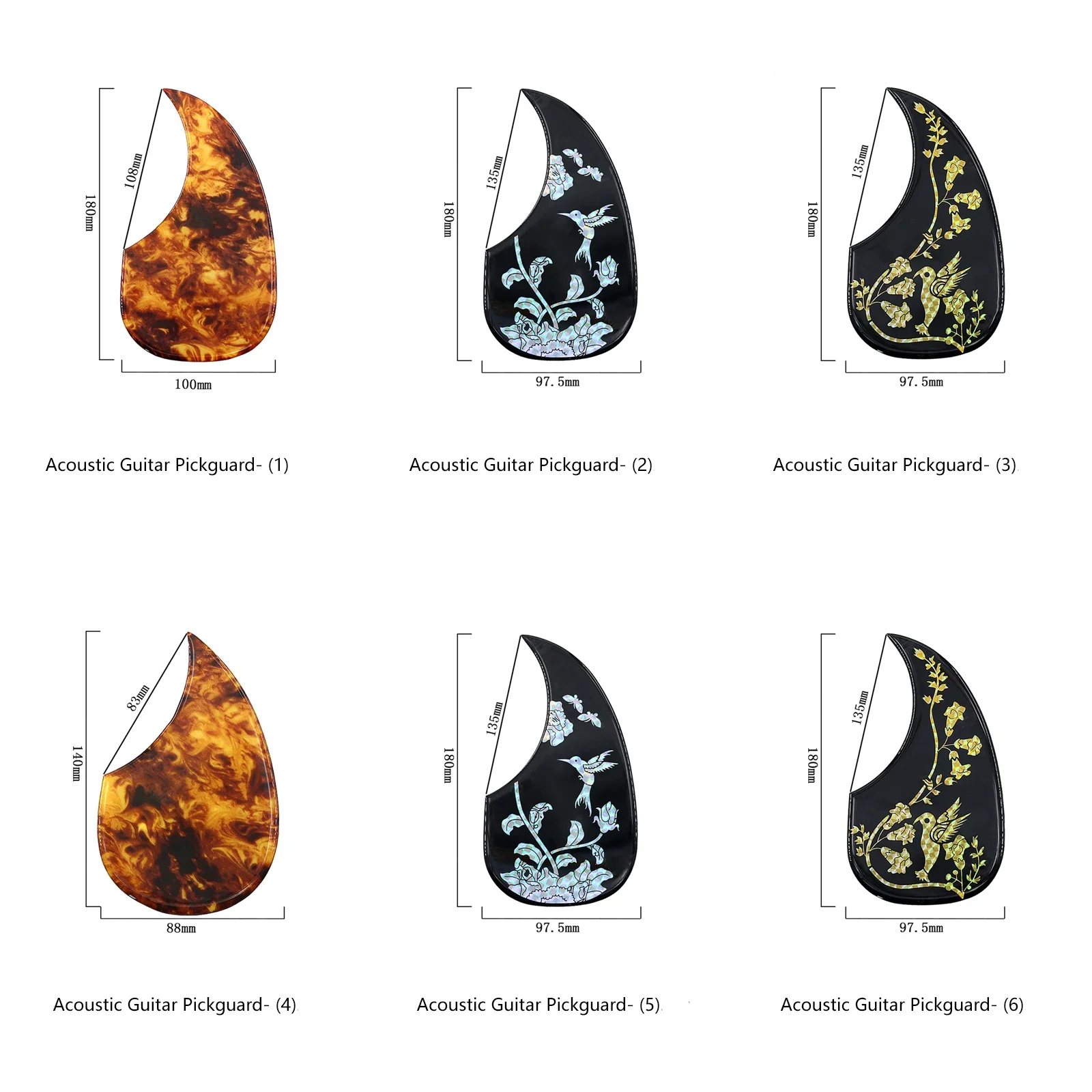 Накладка для акустической гитары утолщенная самоклеящаяся накладка толщиной 2