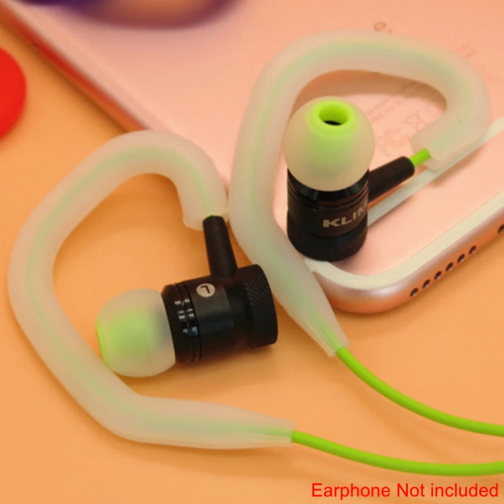 1 Pair Soft Silicone Ear Hook Eco-friendly Earphone Holder Waterproof Sports Loop Hanger Earhook Earphone Accessories #