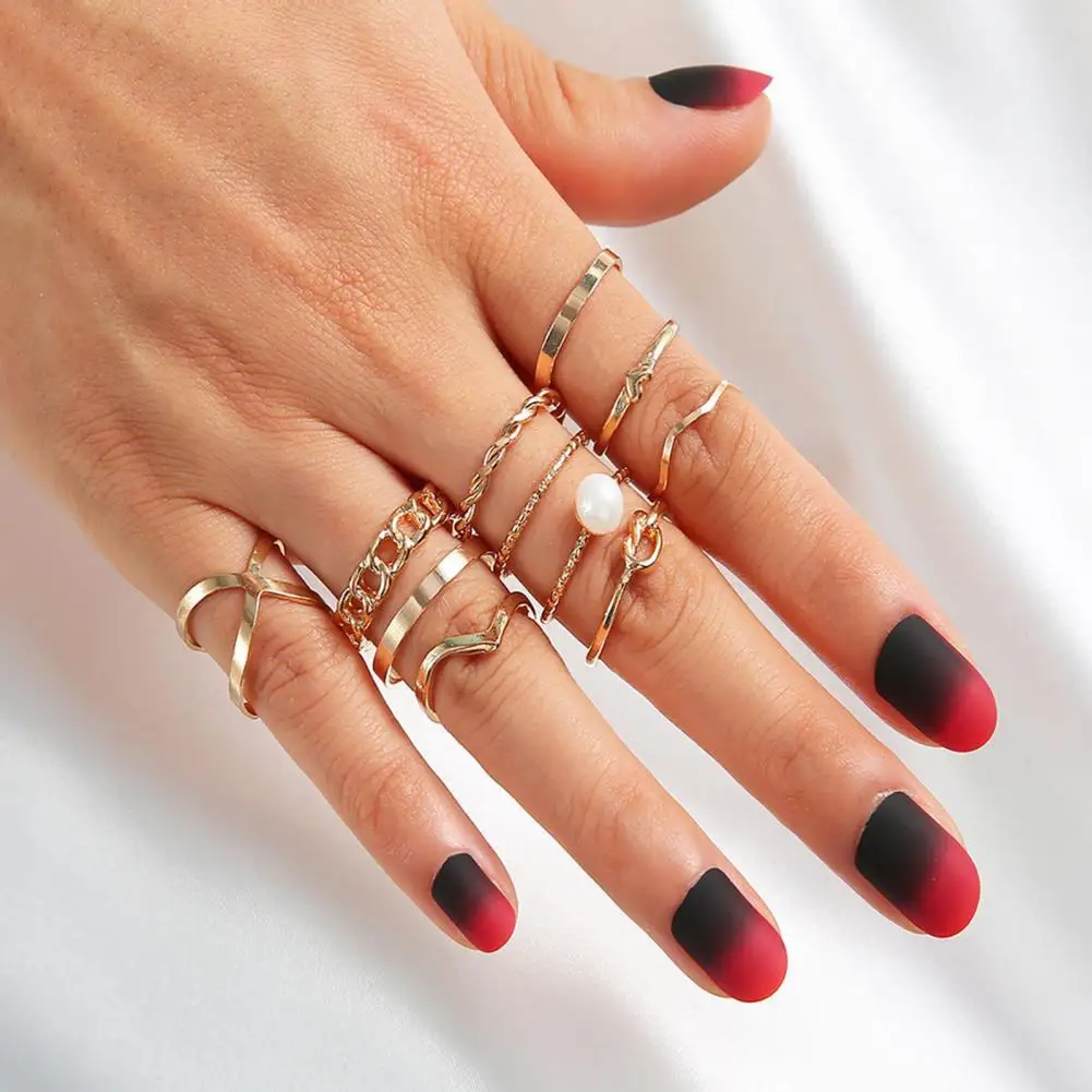 

10Pcs Knuckle Rings Stackable Long Lasting Women Vintage All Match Finger Rings Jewelry Accessories