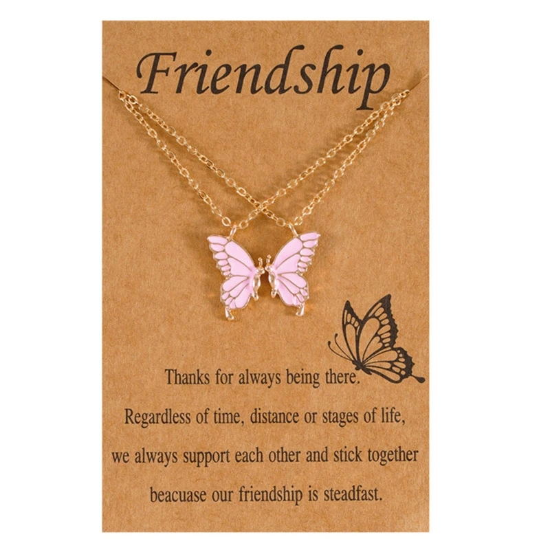 

2Pcs for Butterfly Necklace Set Meaningful Christmas Birthday Gifts for Sister