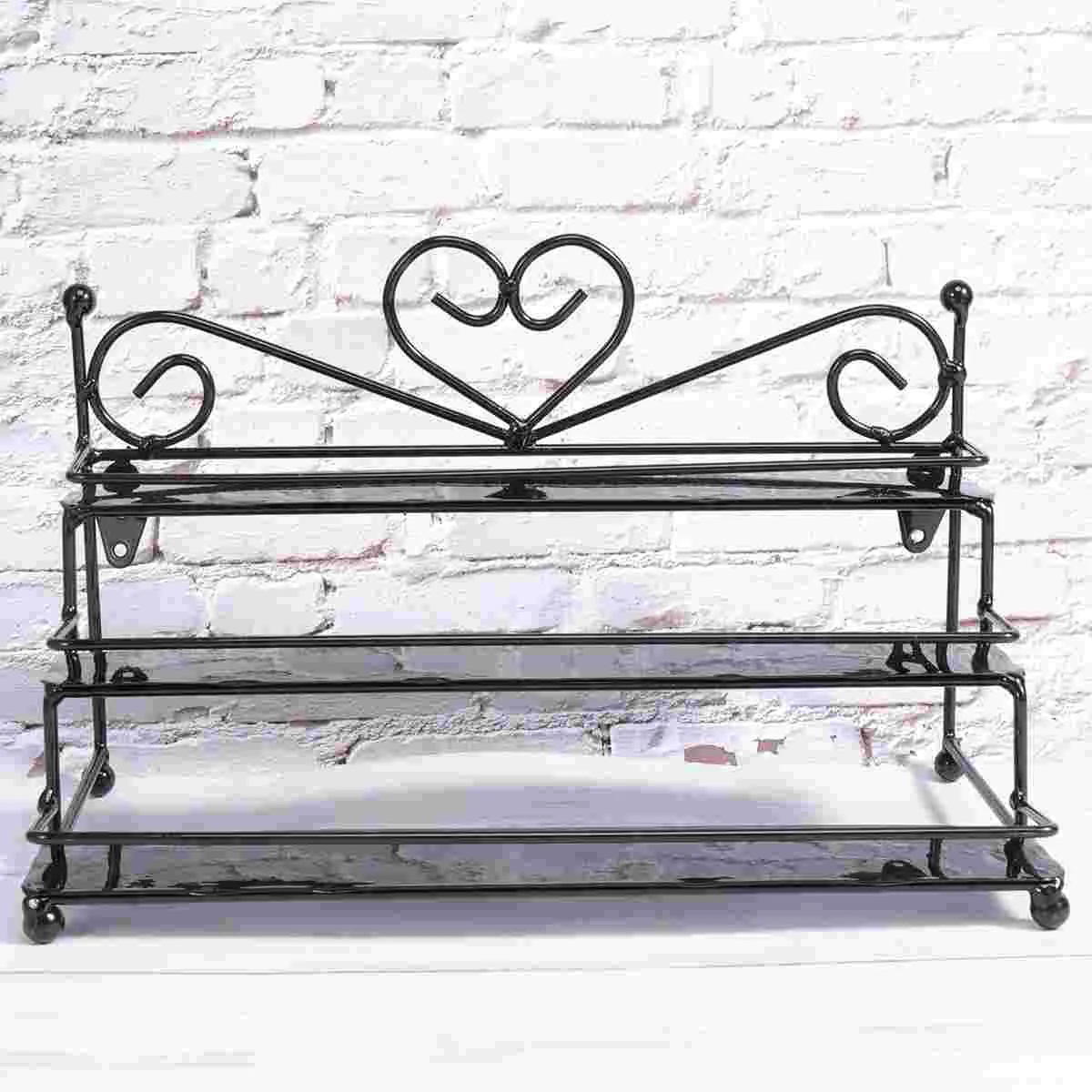 Metal Nail Polish Organizer Holder Table Posh Dispaly Organizing Rack (Black)
