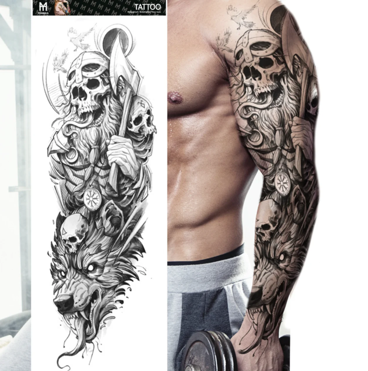 Искусственные Временные татуировки на руку Мужская наклейка водостойкие