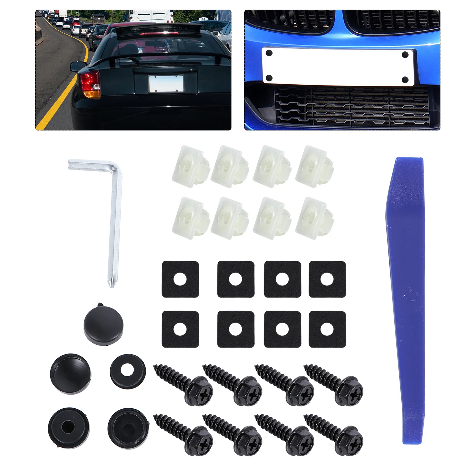 

1 Set Stainless Steel License Plate Fastener Securing License Plates Screws License Plate Frame Screws