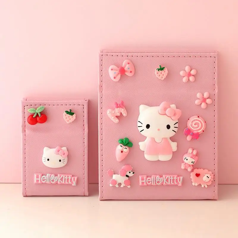 

Зеркало для макияжа Hello Kitty Girl в форме сердца, портативное женское студенческое мини раскладушка, маленькое складное зеркало для макияжа при...