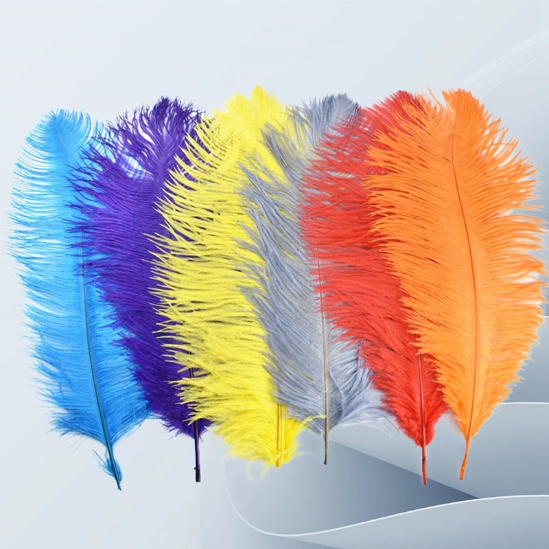 

10Pcs/Lot Ostrich Feathers for Decoration 45-50CM 18-20" Black White Wedding Centerpieces for Tables Accessories Carnival Vases