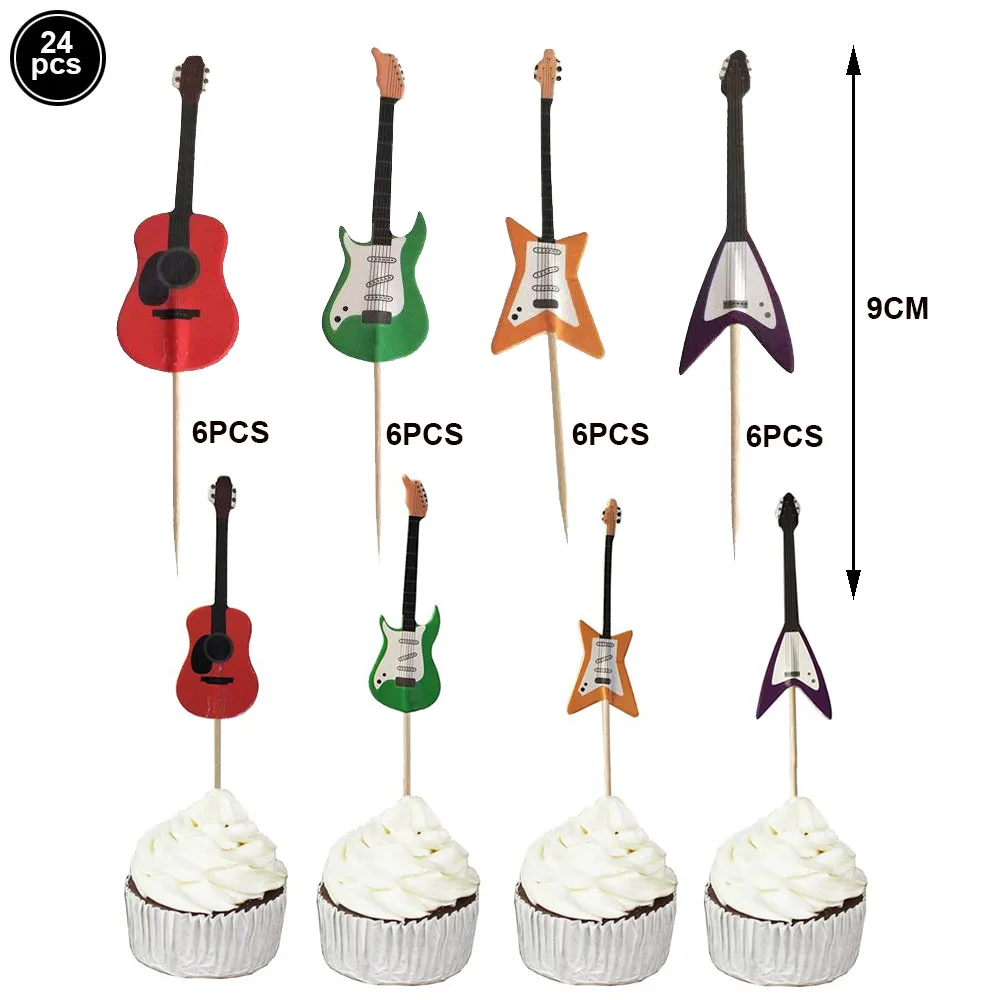 

Музыкальные принадлежности для дня рождения, бумажные тарелки, салфетки, музыкальная гитара, вечерние посуда, музыкальная тема, рок, одноразовая посуда, декор