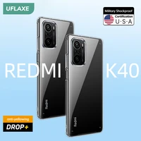uflaxe original shockproof hard case for xiaomi redmi k40 pro 4k hd crystal clear anti yellow back cover casing