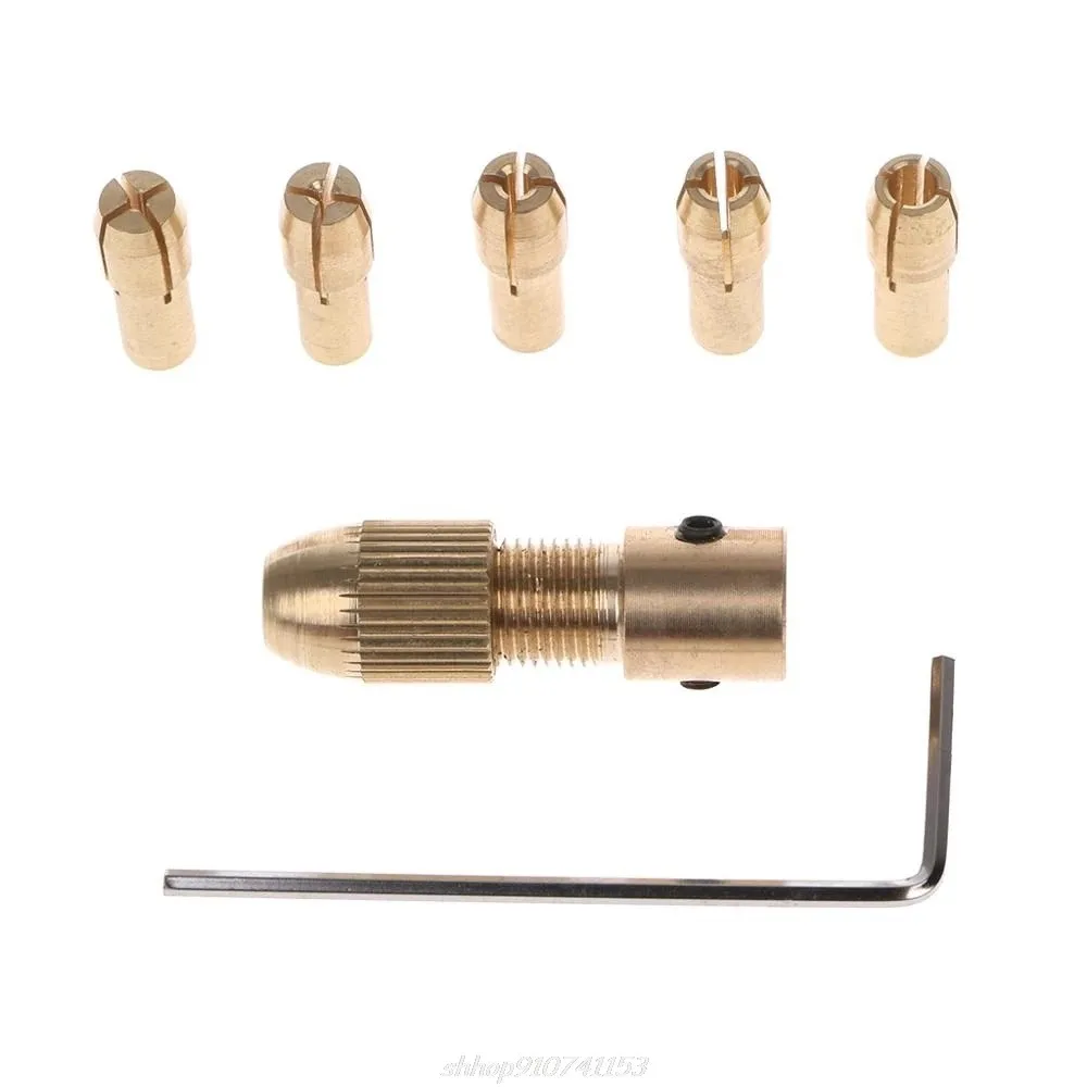 

7pcs 0.5 1 1.5 2.5 3mm Drill Collet Self Tightening Drill Chuck Miniature Electric Drill 2mm Axis With Copper Cap Hex Wrench
