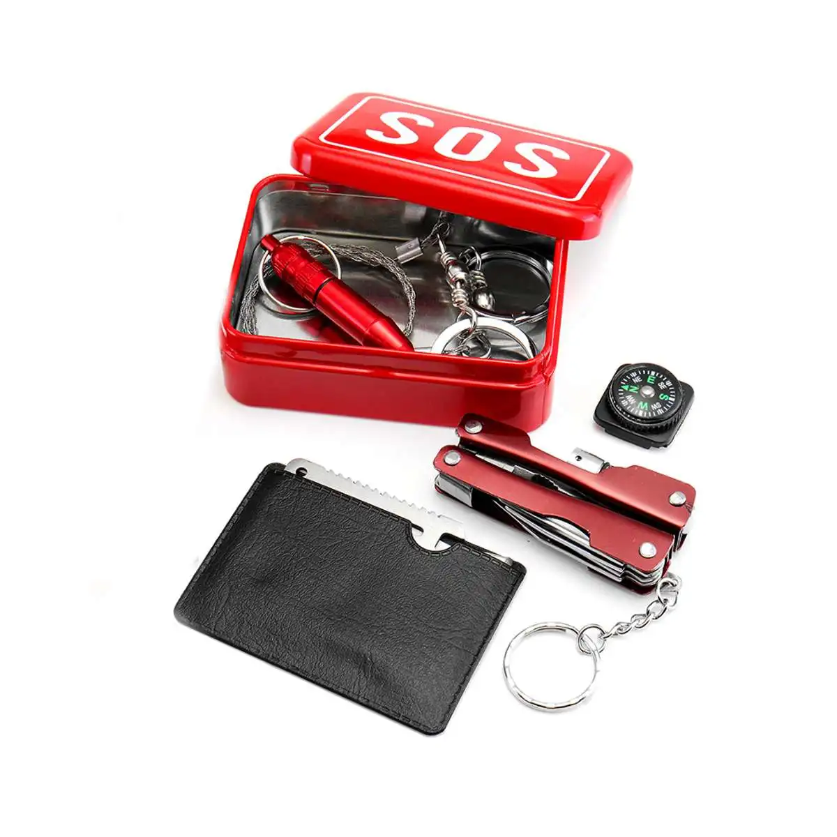 

SOS Survival Tool Set Outdoor Camping Travel Multifunction First Aid EDC Emergency Supplies Tactical for Hiking Wilderness Tool