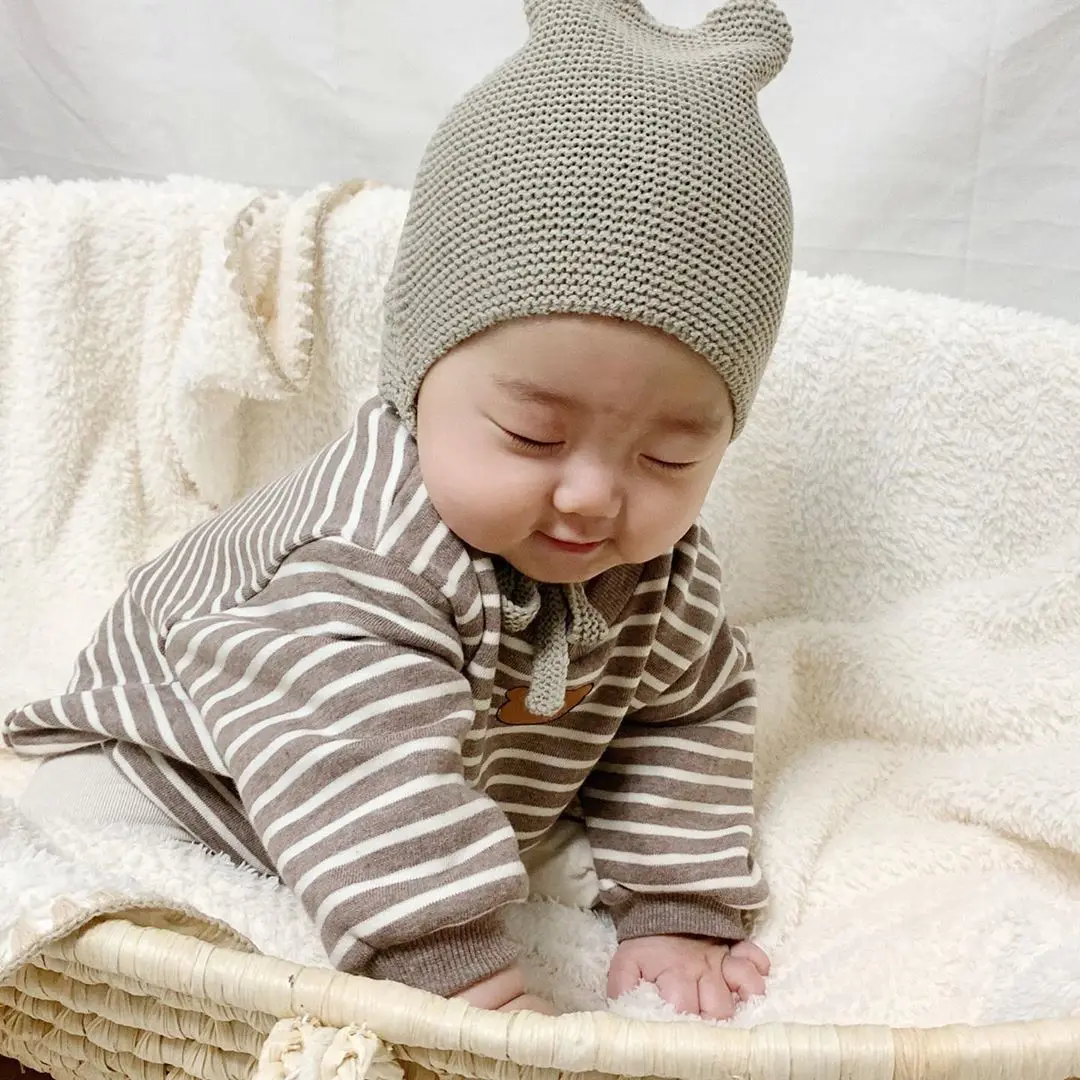

Newborn Baby Hat Solid Color Soft Cotton Wool Knittin Hat Dome Plain Weave Keep Warm Cap Kids Accessories Winter New Hot Sale