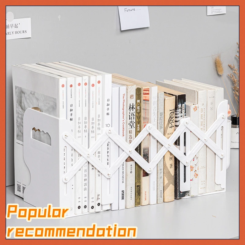 

Retractable Book Storage Rack Student Use Bookshelf Book Clip Stretch Book Baffle Retractable Zoom Book Shelf with Pen Holder