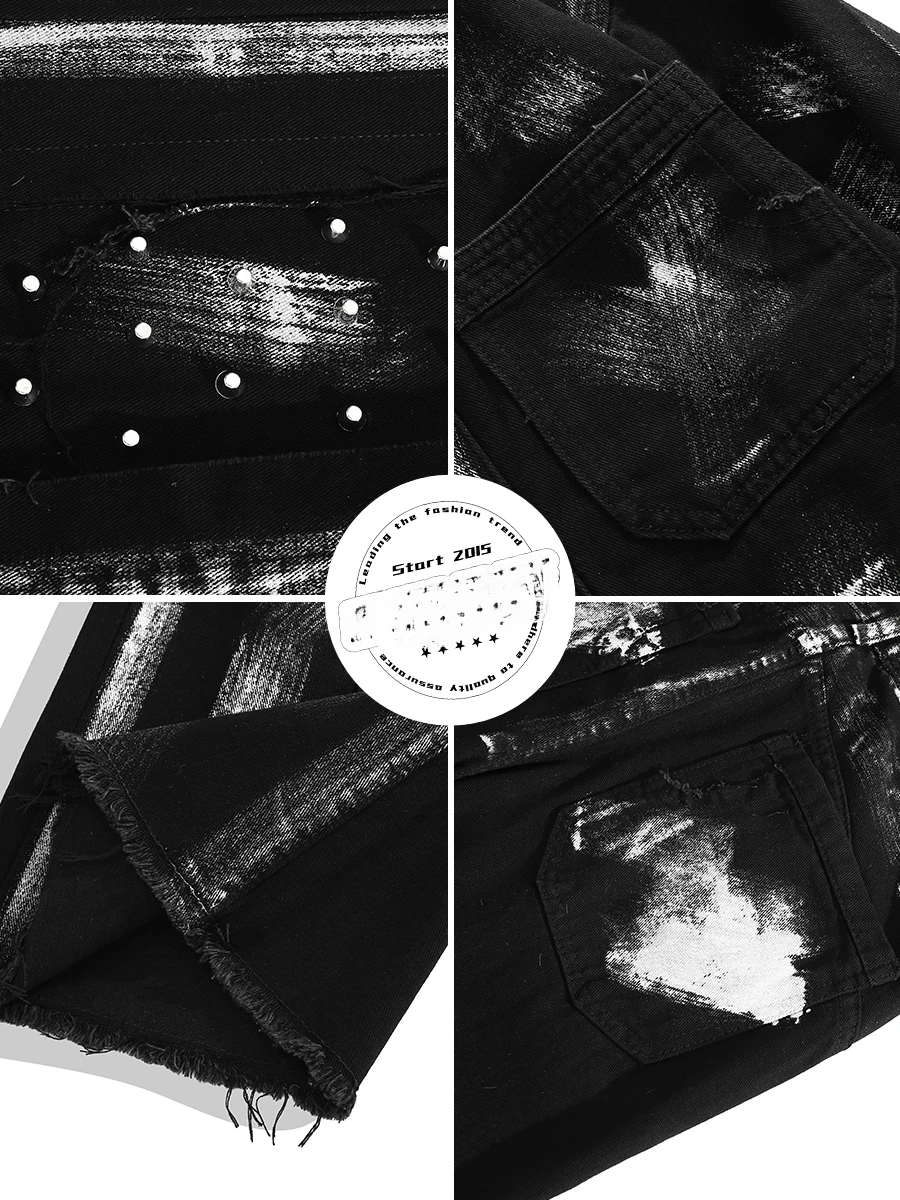 Модные уличные американские свободные джинсовые куртки с принтом граффити