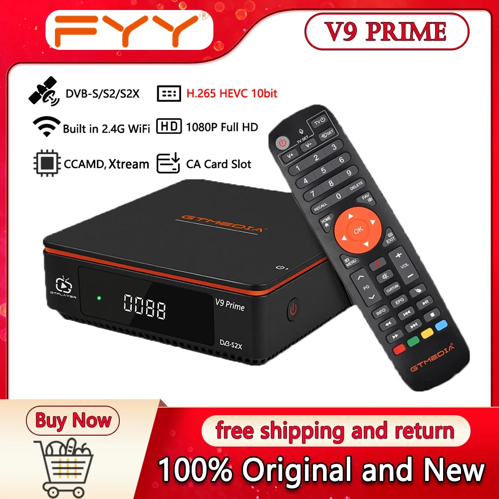 ТВ-приемник GTMEDIA V9 Prime спутниковый ресивер DVB-S/S2/S2X карта CA встроенный Wi-Fi 2 4 ГГц