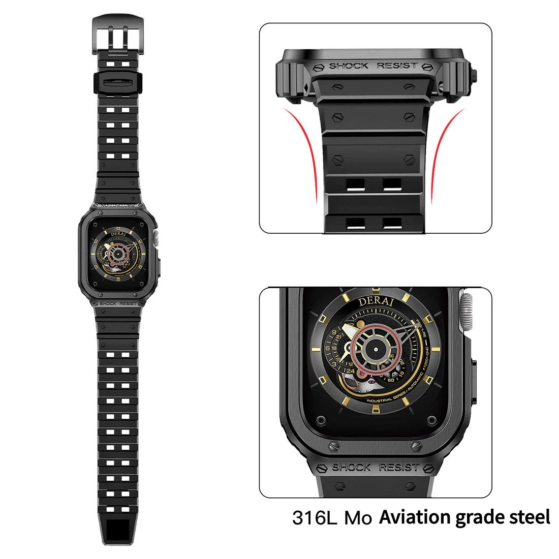 Bracelet Strap for Apple Watch Band 45 44mm Frame Cover Accessories Stainless Steel Iwatch Band 4 5 SE 6 7 for Apple Watch Strap