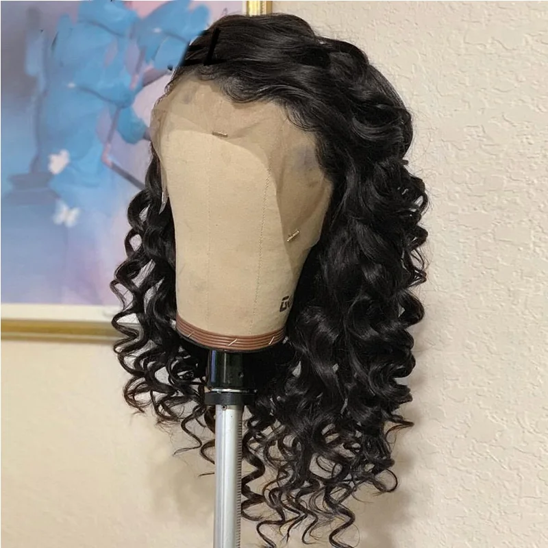 180%Density 26Inch Soft Long Brazilian Body Wave Pre Plucked Glueless Lace Front Wig For Women With Baby Hair Heat Temperature