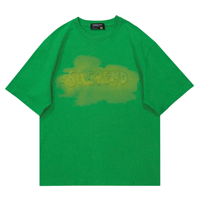 

Men and Women Printed Letters Cotton Loose Short sleeved T shirts for Couples for Summer