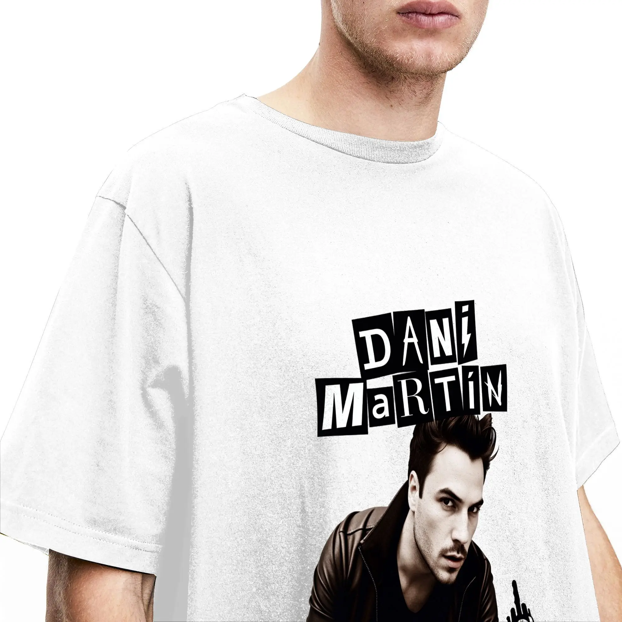 Фото Футболка из чистого хлопка Dani Martin Lo Que Me De La Gana Tour для мужчин, летняя уличная одежда, футболки для отдыха, одежда оверсайз №3