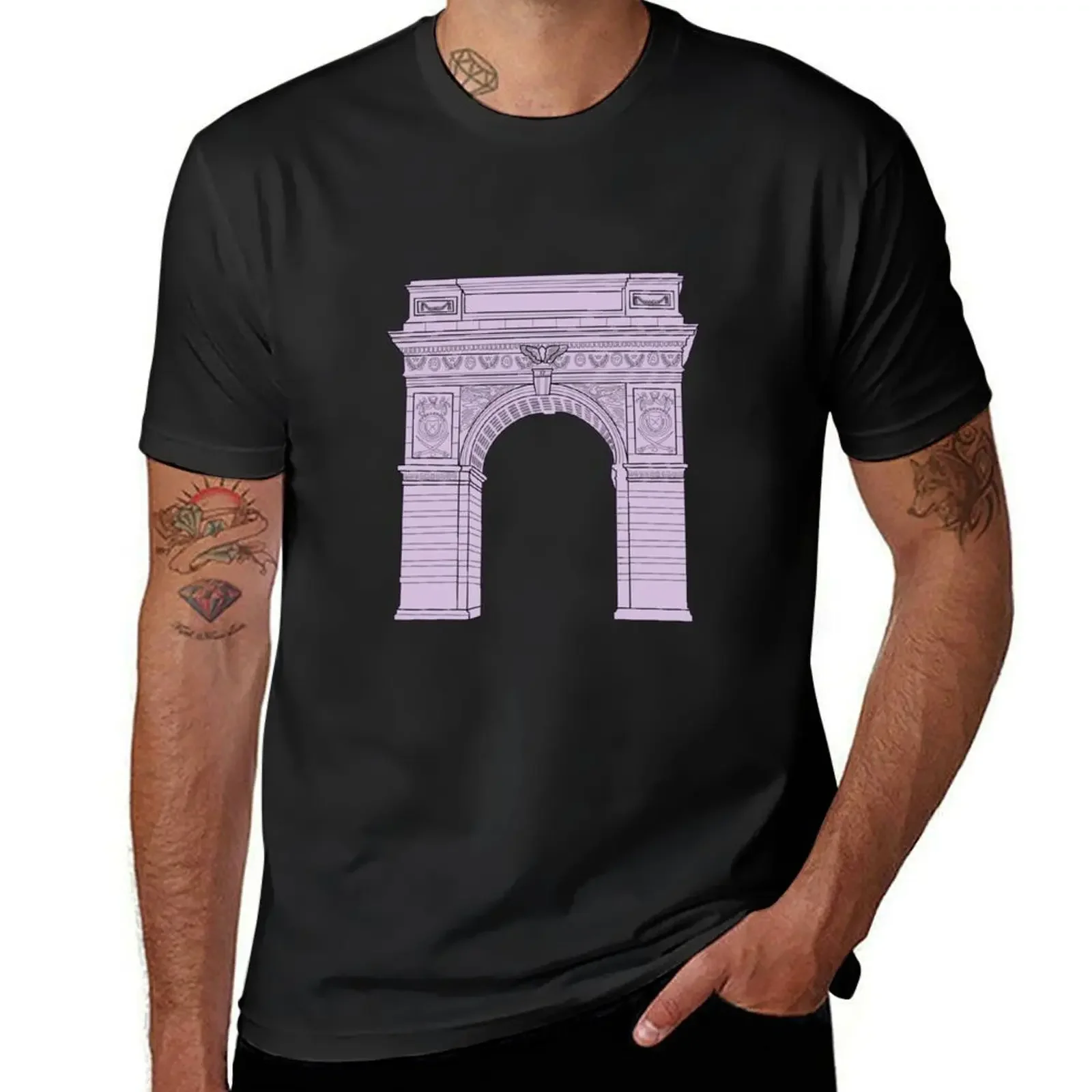 Фиолетовая футболка NYU Washington Square Arch винтажная футбольная большие и высокие