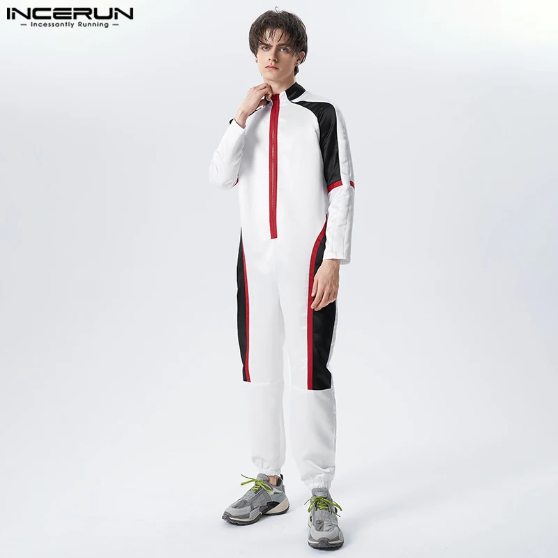 

Мужской комбинезон на молнии, повседневный комбинезон составного кроя с воротником-стойкой и длинными рукавами, 2023