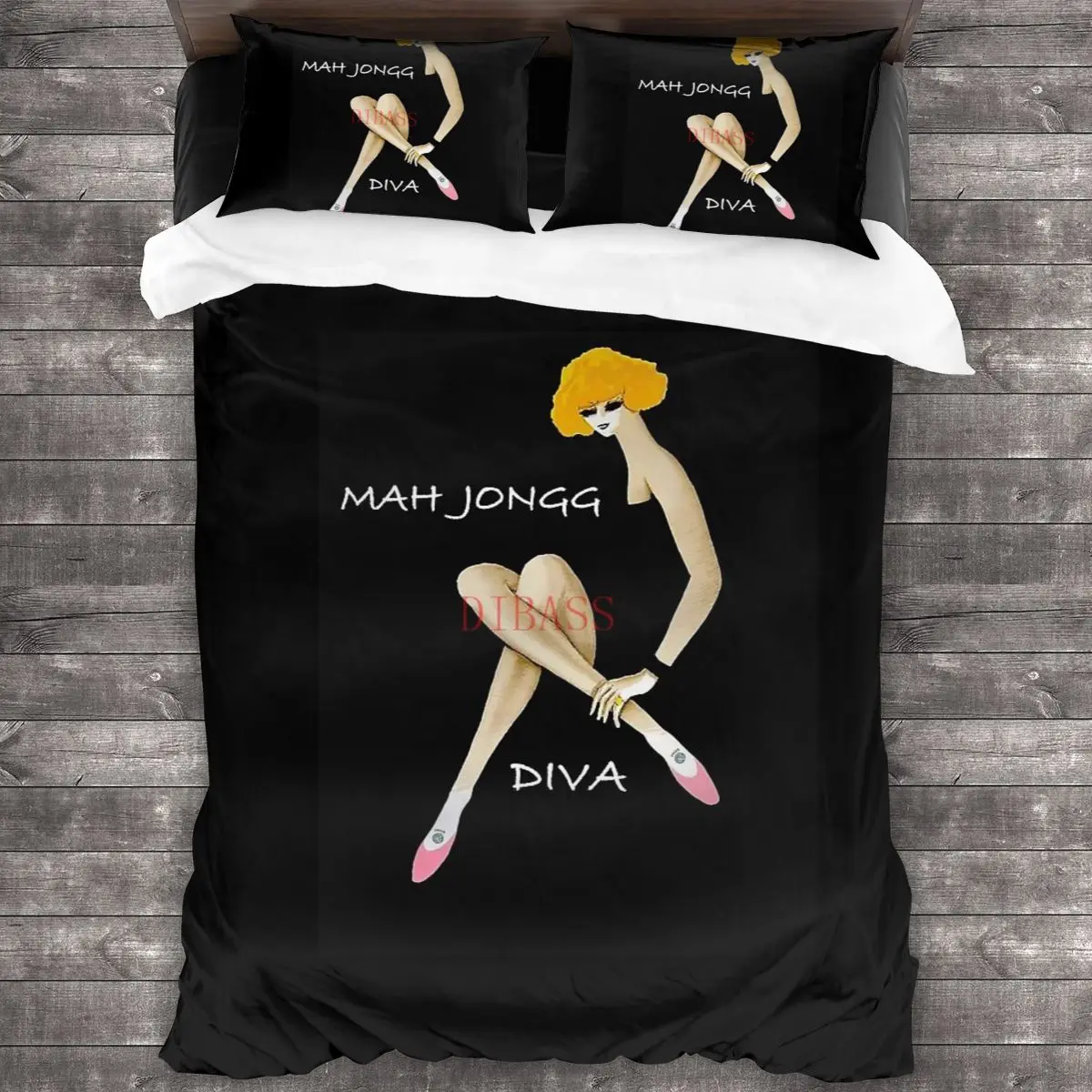 

Мягкое женское платье с 2 наволочками, пододеяльник с застежкой-молнией, размер King Size, Mah Jongg Diva