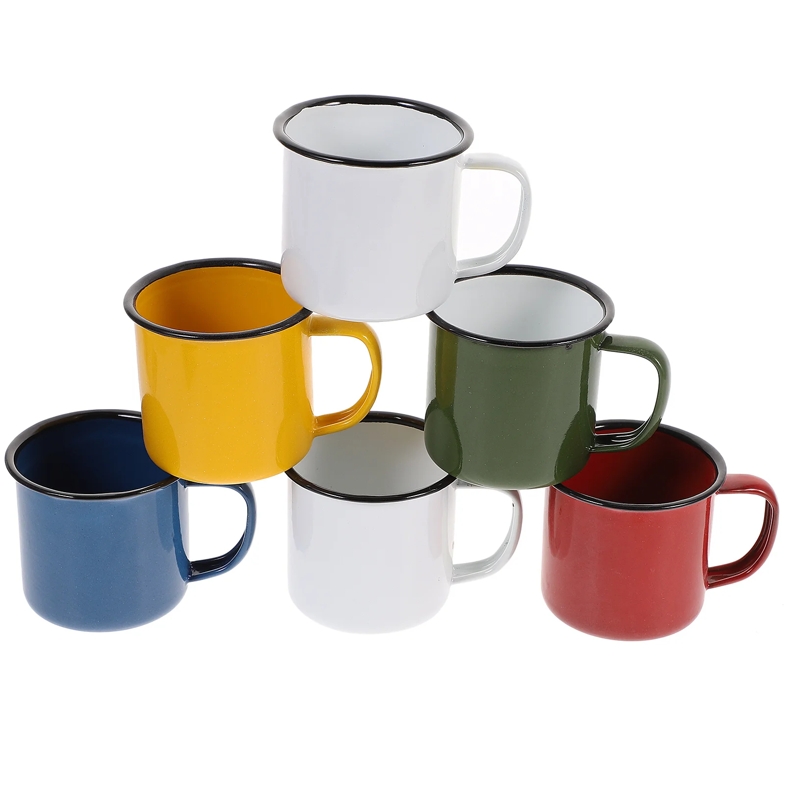

6 Pcs Enamel Mug Vintage Water Mug Enamel Water Cups Heat-resistant Tea Cup Coffee pack
