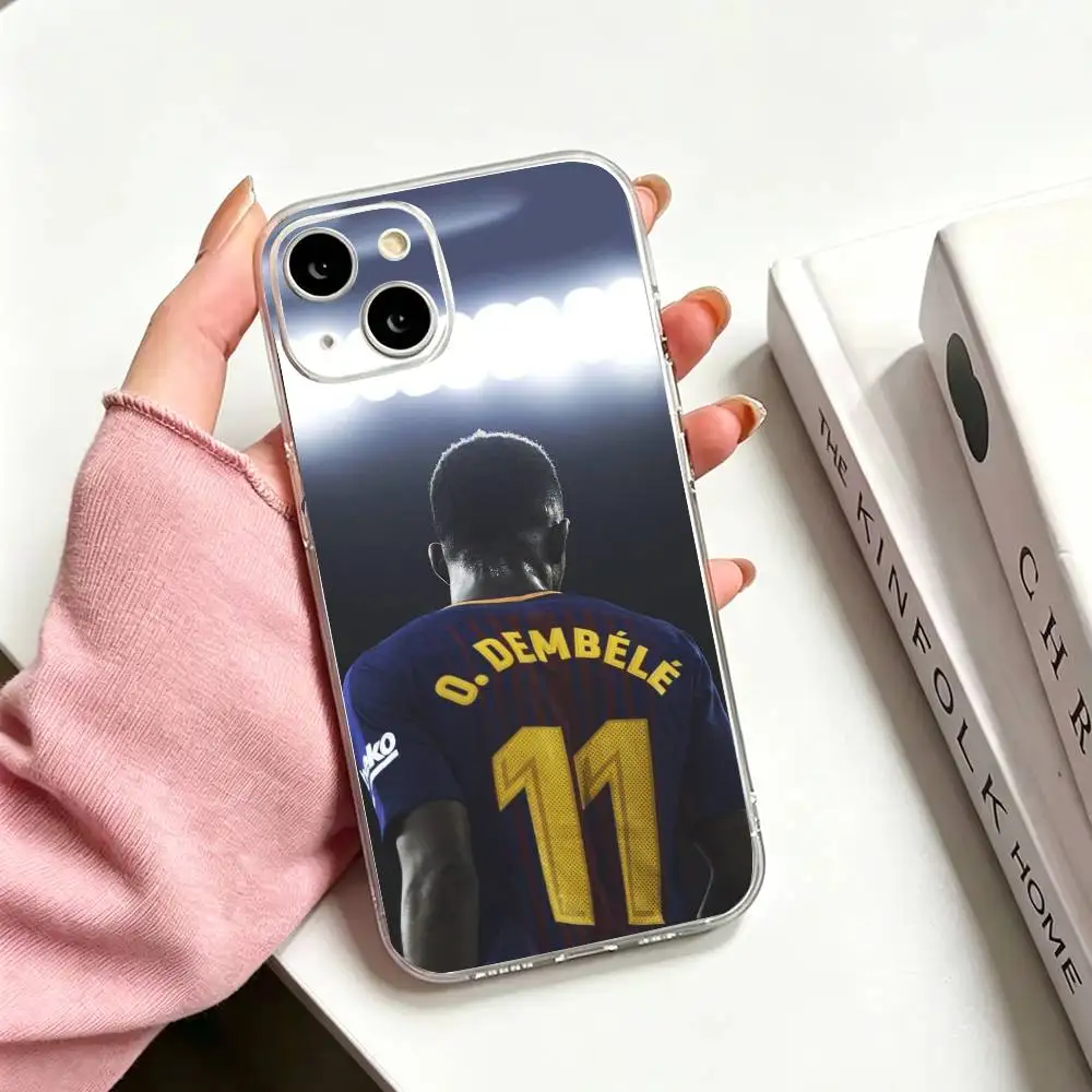 Фото Чехол для телефона Football for D-Dembele для iPhone 17 16 15 14 13 12 11 Mini Pro Max Plus, прозрачный №4