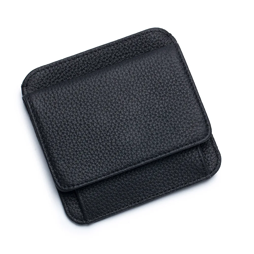 Складной кошелек из натуральной коровьей кожи практичный бумажник с кармашками