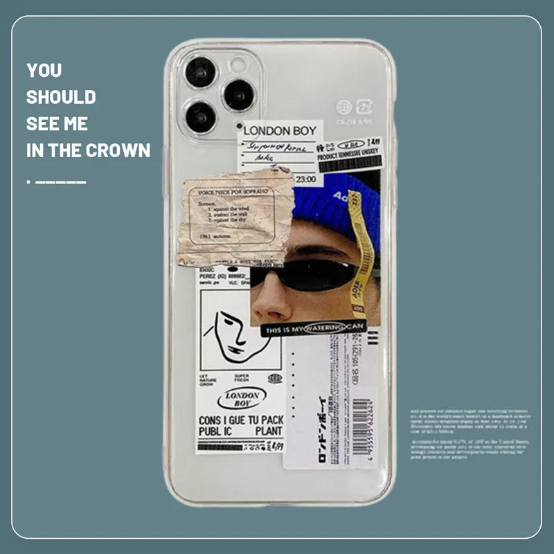 

Popular Sunglasses Men Label Phone Case for iPhone 5 5S SE 6 6S 7 8 plus X XS XR XSMAX 11 12 11pro 12pro Promax TPU Cases Cover