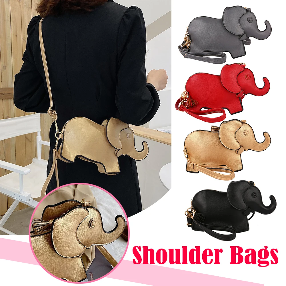 

Fashion Female Crossbody Messenger Bag Creative Elephant Shape Solid Color Casual Mini Purse Portable Ladies Wristlet Handbags