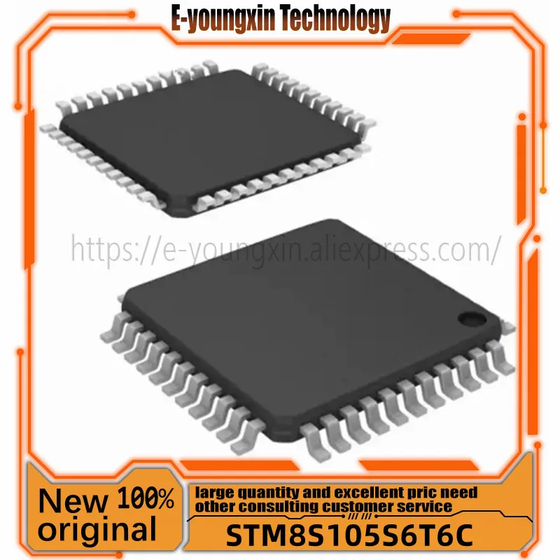 

10PCS/LOT STM8S105S6T6C STM8S105 S6T6C STM8S105SbTbC LQFP-44 New original