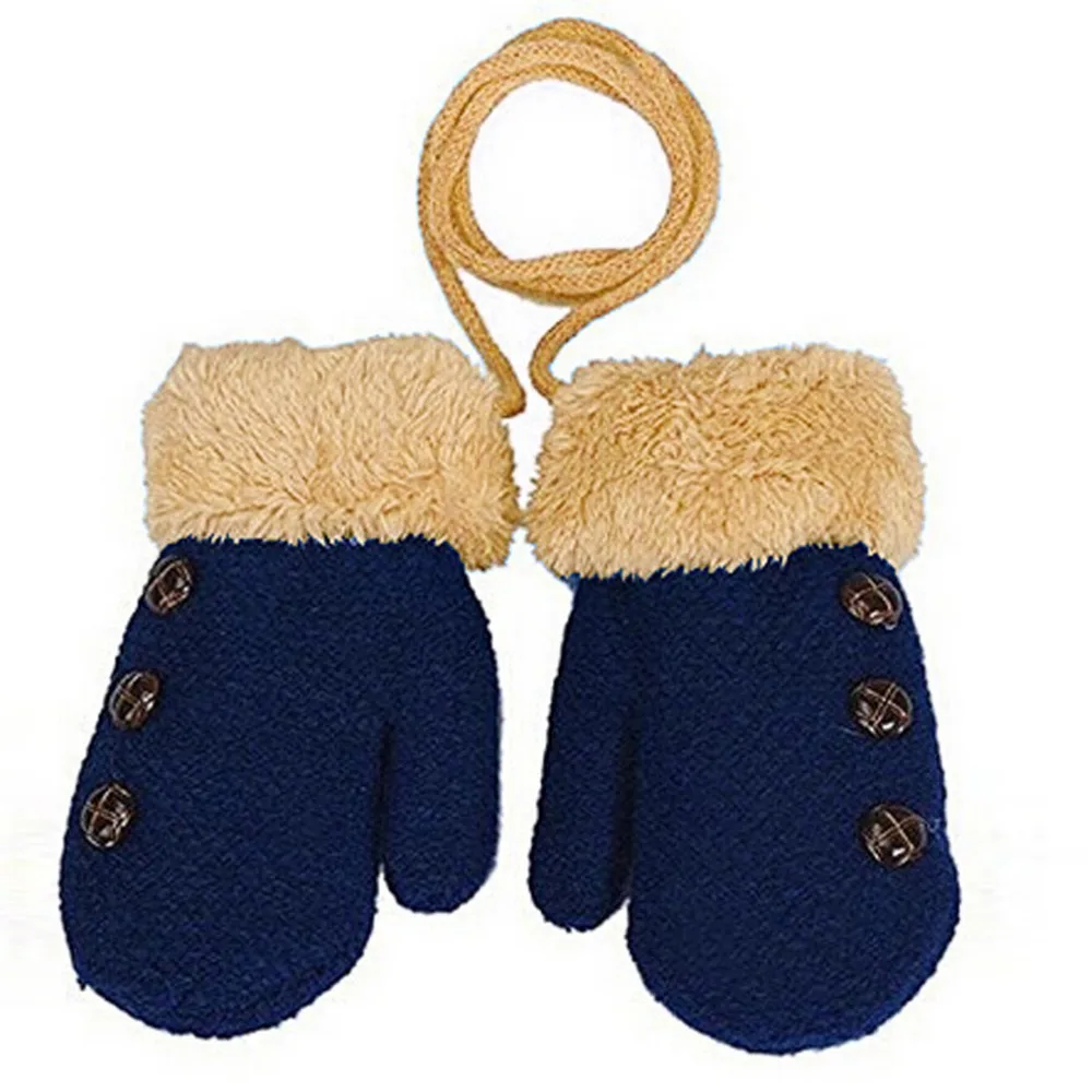 

2022 New Children's Mittens Winter Wool Baby Knitted Gloves Children Warm Rope Baby Mittens For Children 1-3 Years Old