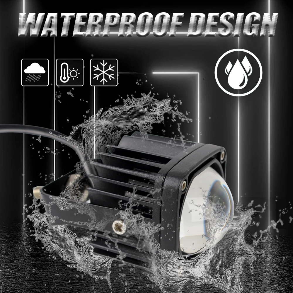 Светодиодные противотуманные фары 8D рабочего освещения 2 дюйма прожектор 6000K