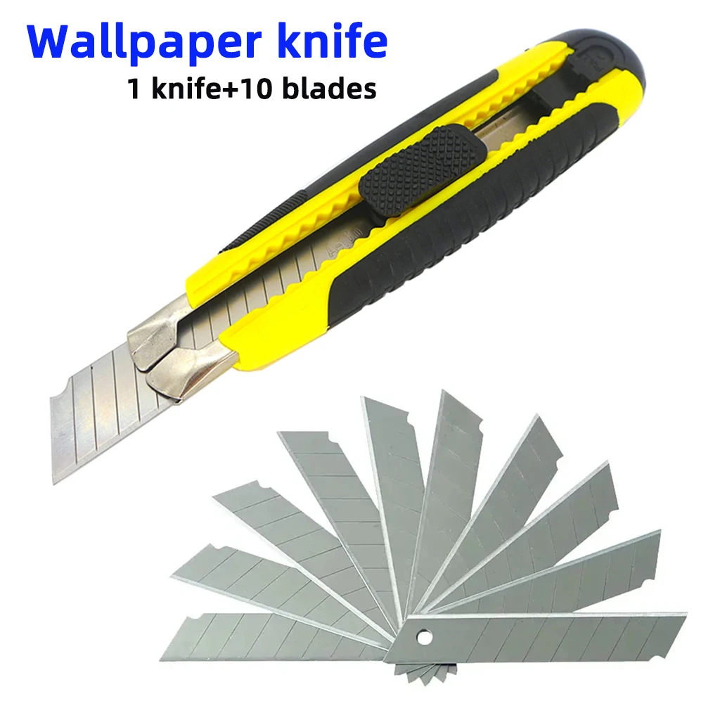 18mm Wallpaper Cutter Art Knife Combination with Blade Can Be Used for Express Unpacking Cardboard Leather Slitting Office Knife