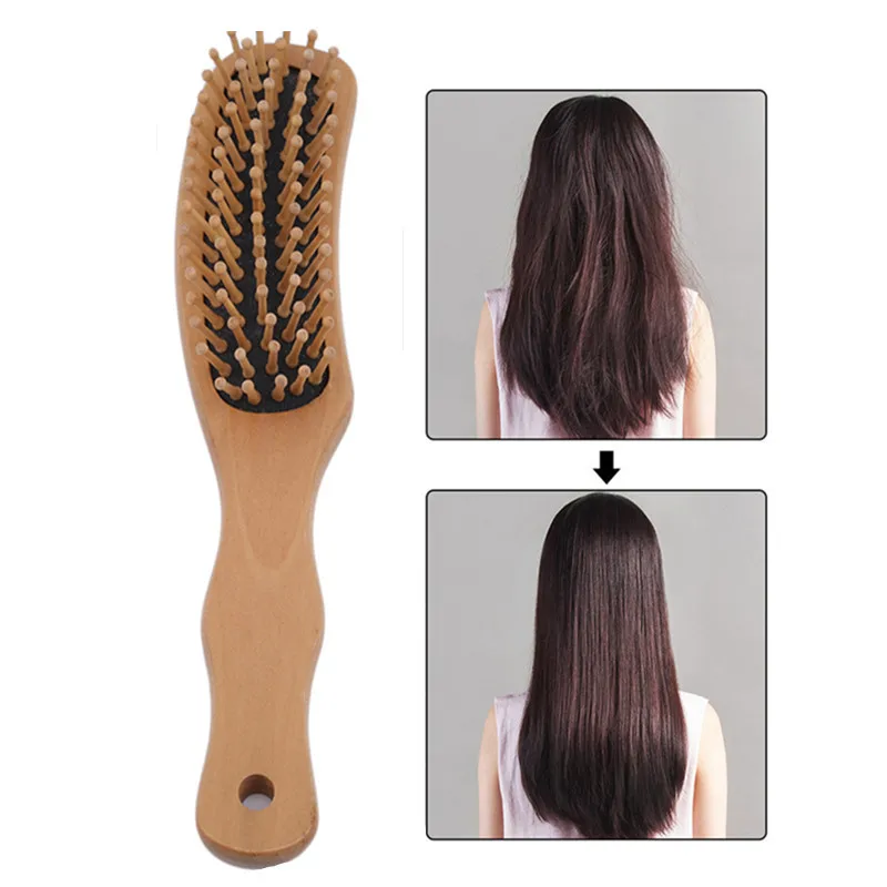 

High Quality Hair Comb Bamboo Airbag Massage Comb Carbonized Solid Wood Bamboo Cushion Anti-static Hair Brush Combs Travel